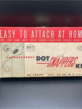 Vintage Snap Fasteners w/Instructions DOT SNAPPERS John Dritz & Sons